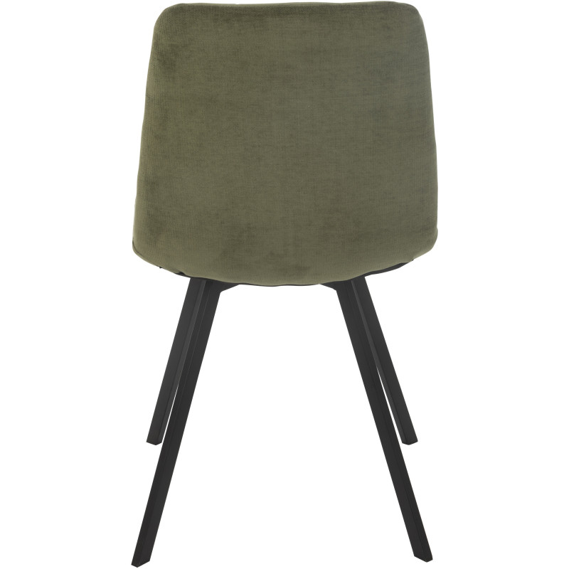 Chaise moderne en Tissu Vert Métal Noir Kent - 5