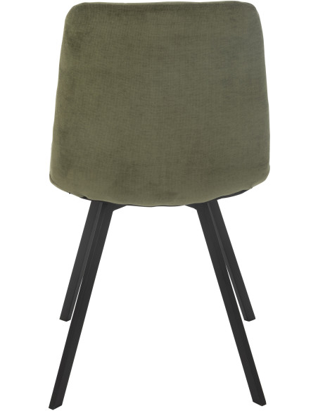 Chaise moderne en Tissu Vert Métal Noir Kent - 5