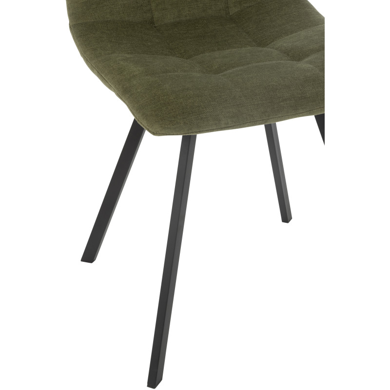 Chaise moderne en Tissu Vert Métal Noir Kent - 6