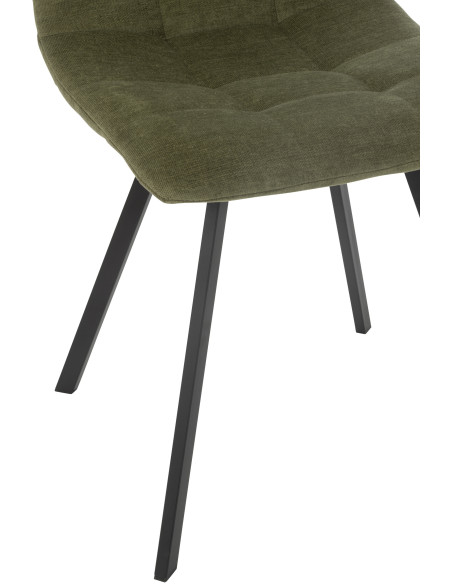 Chaise moderne en Tissu Vert Métal Noir Kent - 6