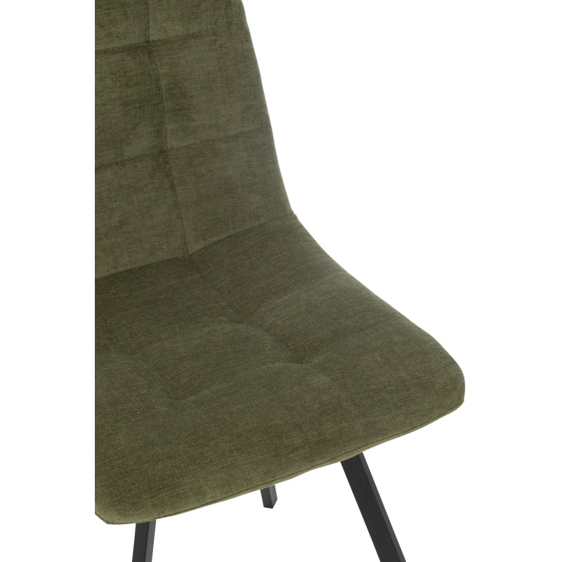 Chaise moderne en Tissu Vert Métal Noir Kent - 7