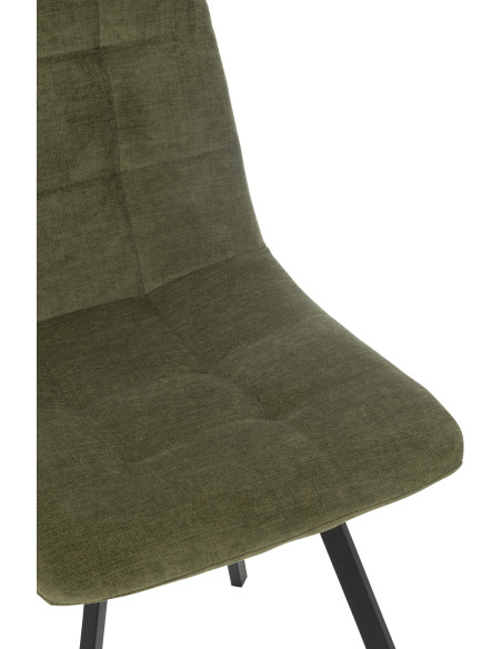 Chaise moderne en Tissu Vert Métal Noir Kent - 7