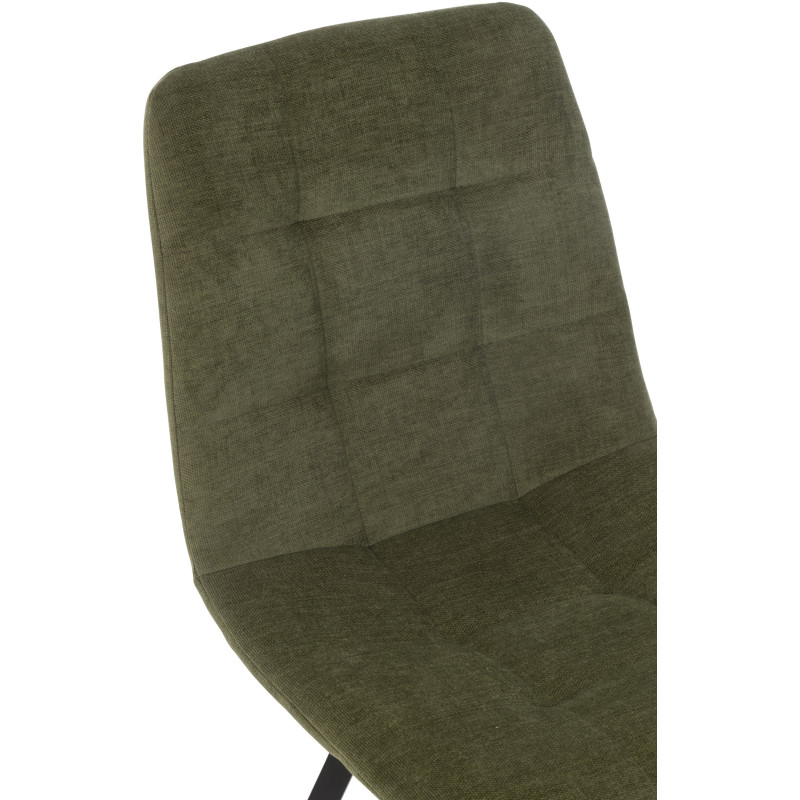 Chaise moderne en Tissu Vert Métal Noir Kent - 8