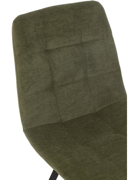 Chaise moderne en Tissu Vert Métal Noir Kent - 8
