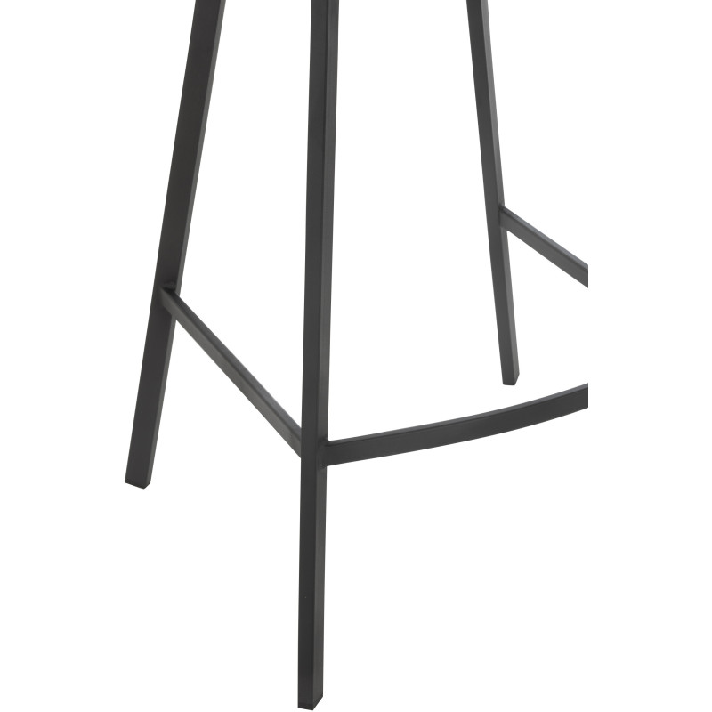 Tabouret de bar moderne en Tissu Vert Métal Noir Kent - 5