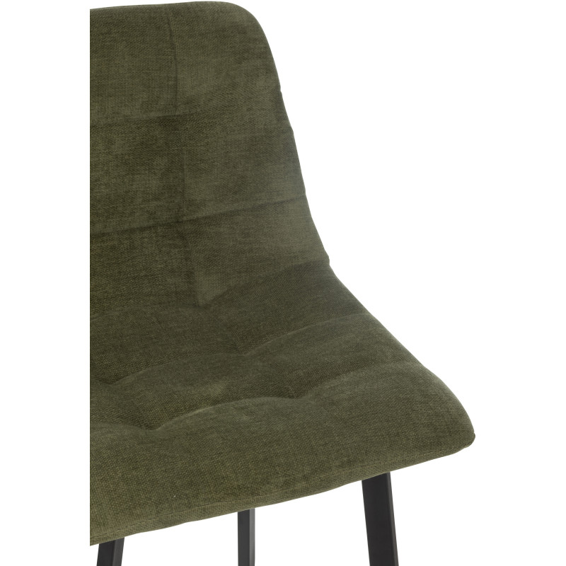 Tabouret de bar moderne en Tissu Vert Métal Noir Kent - 6