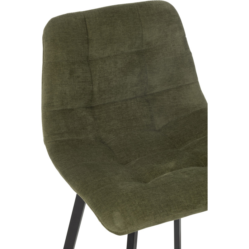 Tabouret de bar moderne en Tissu Vert Métal Noir Kent - 7