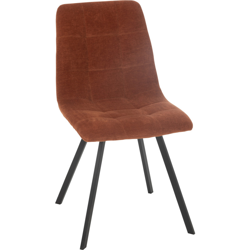 Chaise moderne en Tissu Terracotta Métal Noir Kent J-Line - 1