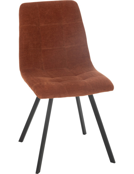 Chaise moderne en Tissu Terracotta Métal Noir Kent J-Line - 1
