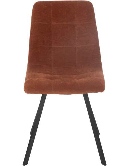 Chaise moderne en Tissu Terracotta Métal Noir Kent J-Line - 3
