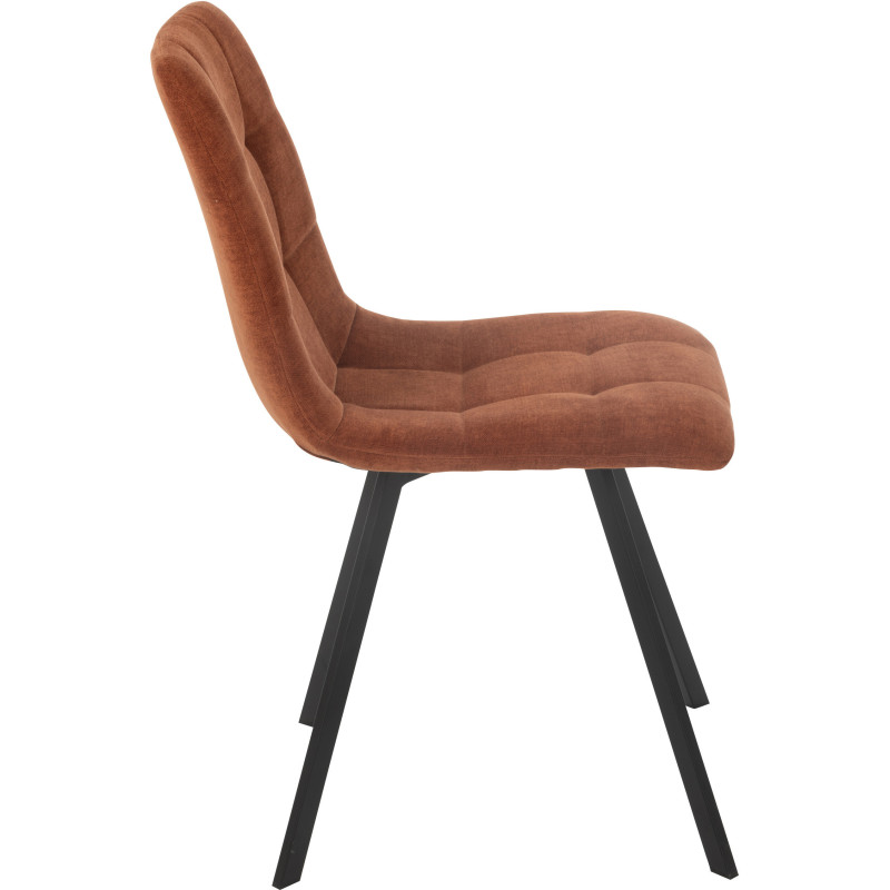 Chaise moderne en Tissu Terracotta Métal Noir Kent J-Line - 4