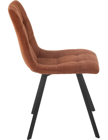 Chaise moderne en Tissu Terracotta Métal Noir Kent J-Line - 4