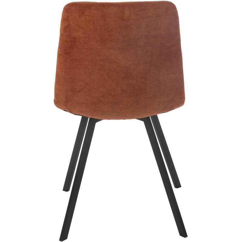 Chaise moderne en Tissu Terracotta Métal Noir Kent J-Line - 5