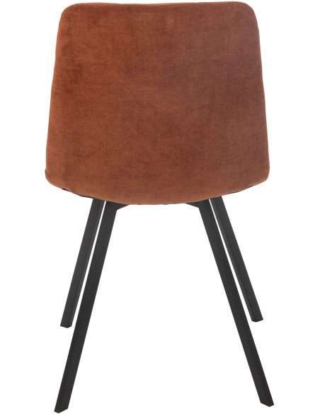 Chaise moderne en Tissu Terracotta Métal Noir Kent J-Line - 5