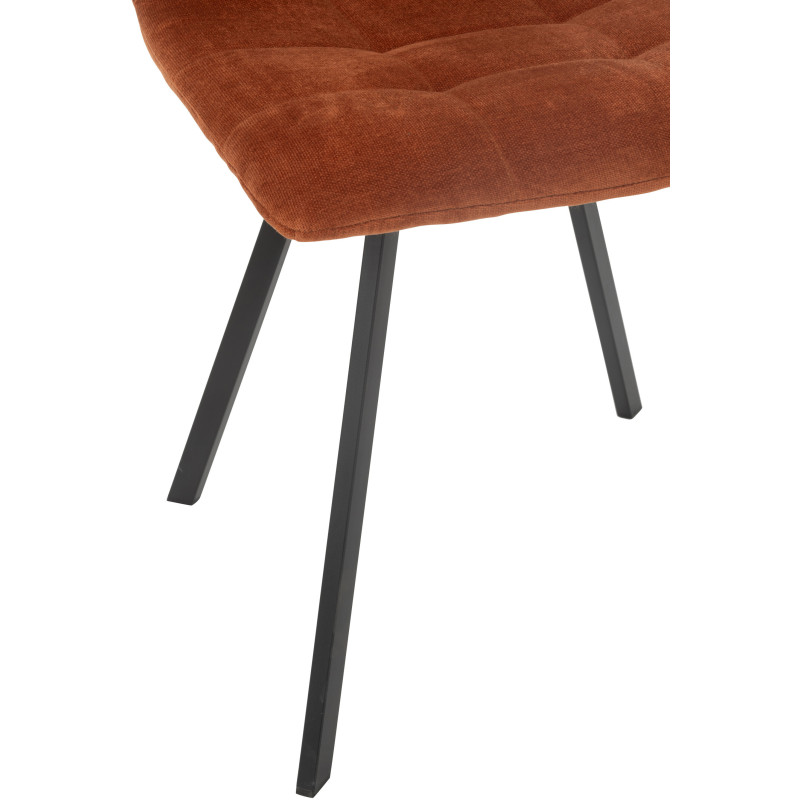 Chaise moderne en Tissu Terracotta Métal Noir Kent J-Line - 6