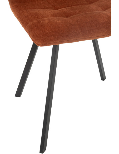 Chaise moderne en Tissu Terracotta Métal Noir Kent J-Line - 6