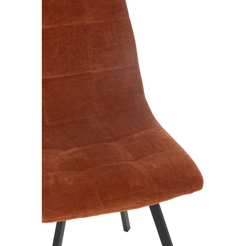 Chaise moderne en Tissu Terracotta Métal Noir Kent J-Line - 7