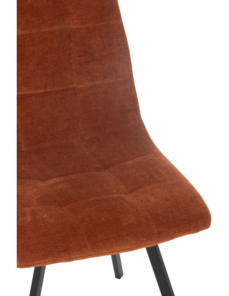 Chaise moderne en Tissu Terracotta Métal Noir Kent J-Line - 7