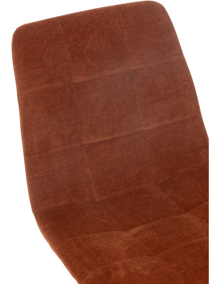 Chaise moderne en Tissu Terracotta Métal Noir Kent J-Line - 8