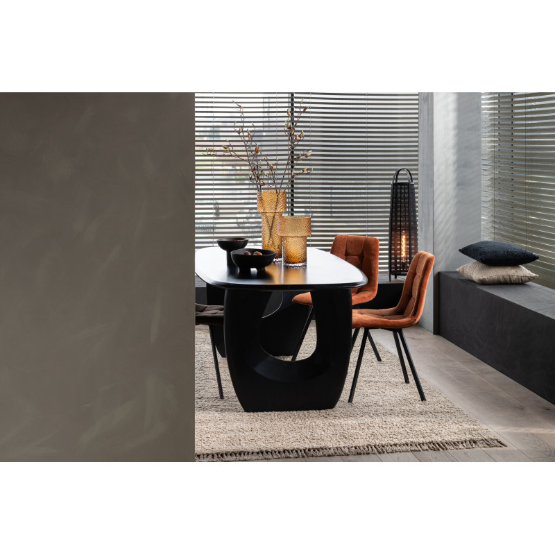 Chaise moderne en Tissu Terracotta Métal Noir Kent J-Line - 9
