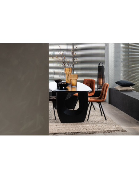 Chaise moderne en Tissu Terracotta Métal Noir Kent J-Line - 9