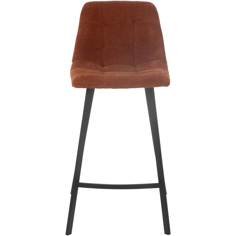 Tabouret de bar moderne en Tissu Terracotta Métal Noir Kent - 2