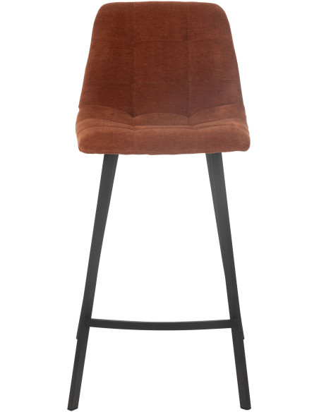 Tabouret de bar moderne en Tissu Terracotta Métal Noir Kent - 2