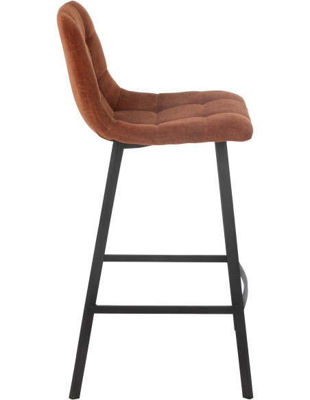 Tabouret de bar moderne en Tissu Terracotta Métal Noir Kent - 3
