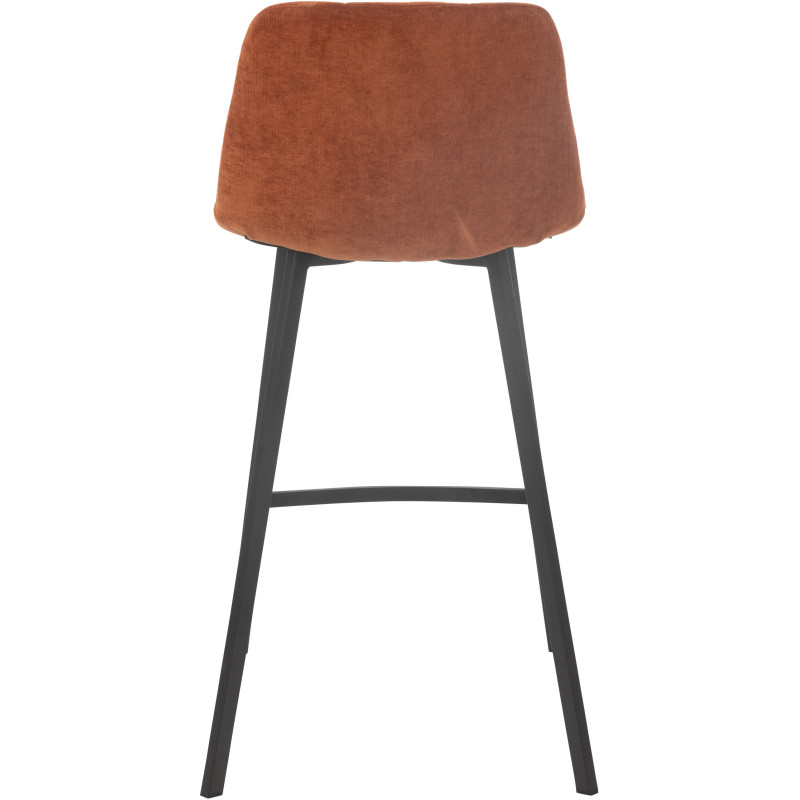 Tabouret de bar moderne en Tissu Terracotta Métal Noir Kent - 4