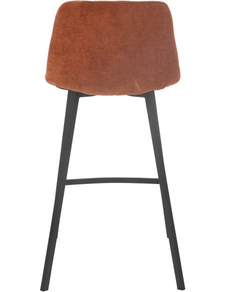 Tabouret de bar moderne en Tissu Terracotta Métal Noir Kent - 4