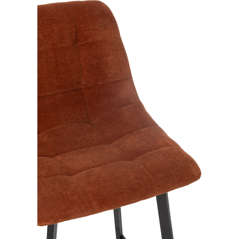 Tabouret de bar moderne en Tissu Terracotta Métal Noir Kent - 6
