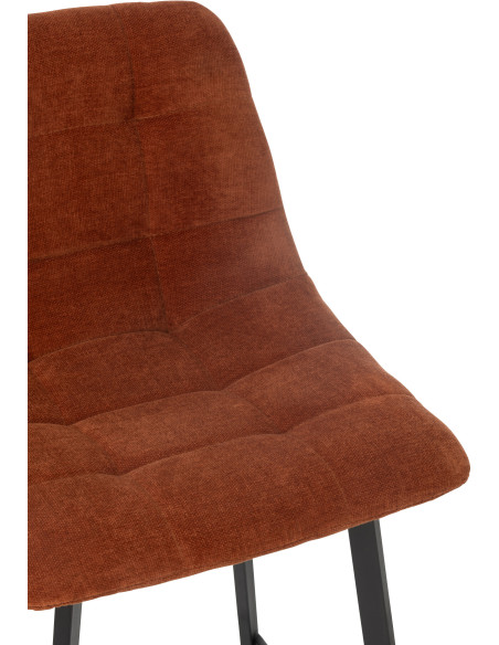 Tabouret de bar moderne en Tissu Terracotta Métal Noir Kent - 6