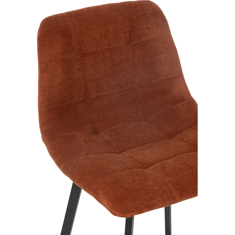 Tabouret de bar moderne en Tissu Terracotta Métal Noir Kent - 7