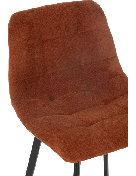 Tabouret de bar moderne en Tissu Terracotta Métal Noir Kent - 7