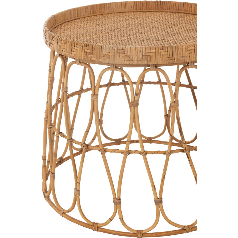 Table basse ronde en Rotin Naturel Tressé Qadryn - 2