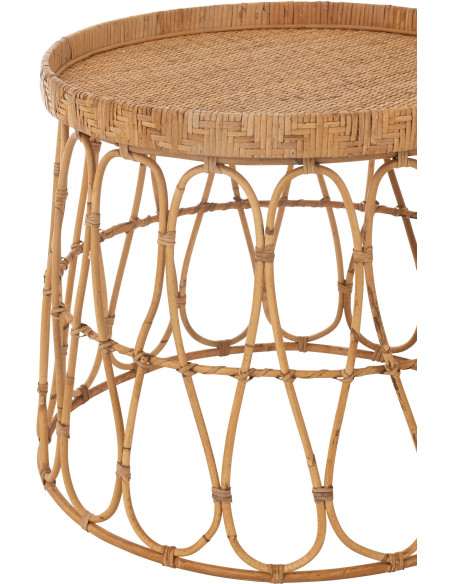 Table basse ronde en Rotin Naturel Tressé Qadryn - 2
