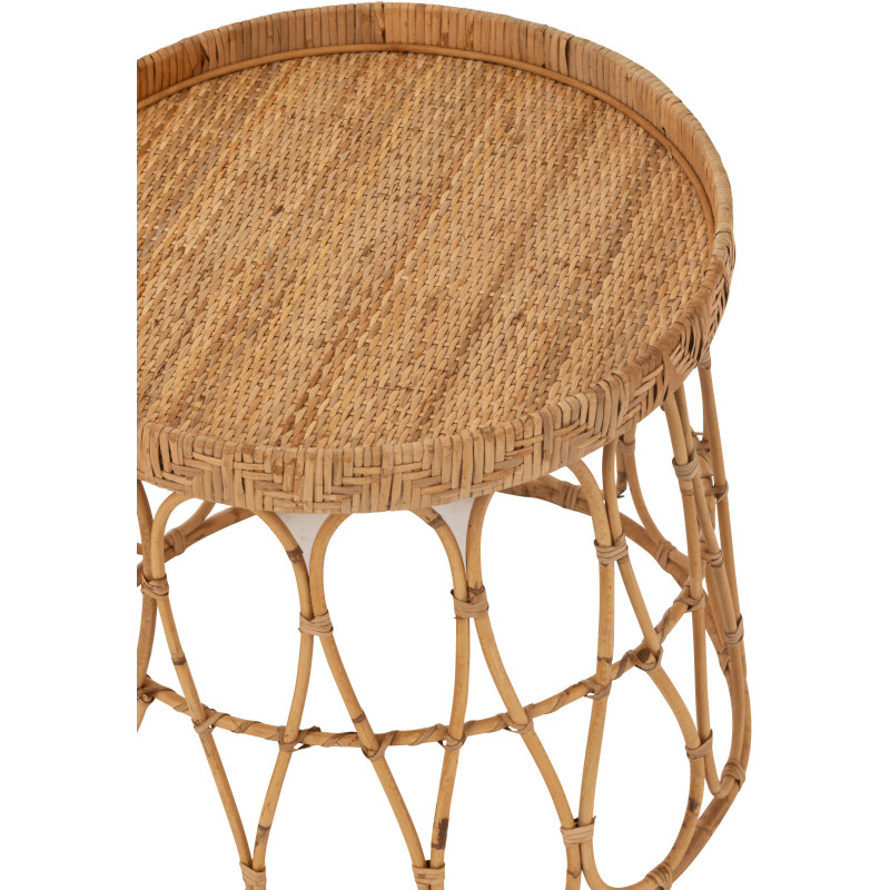 Table basse ronde en Rotin Naturel Tressé Qadryn - 3