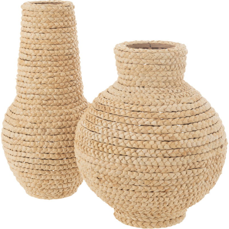 Vase africain Ovale XL Hauteur 52 cm en Paille Naturel Cano - 2