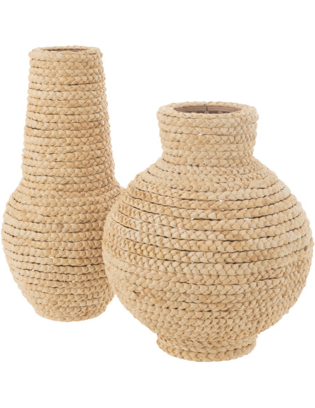 Vase africain Ovale XL Hauteur 52 cm en Paille Naturel Cano - 2