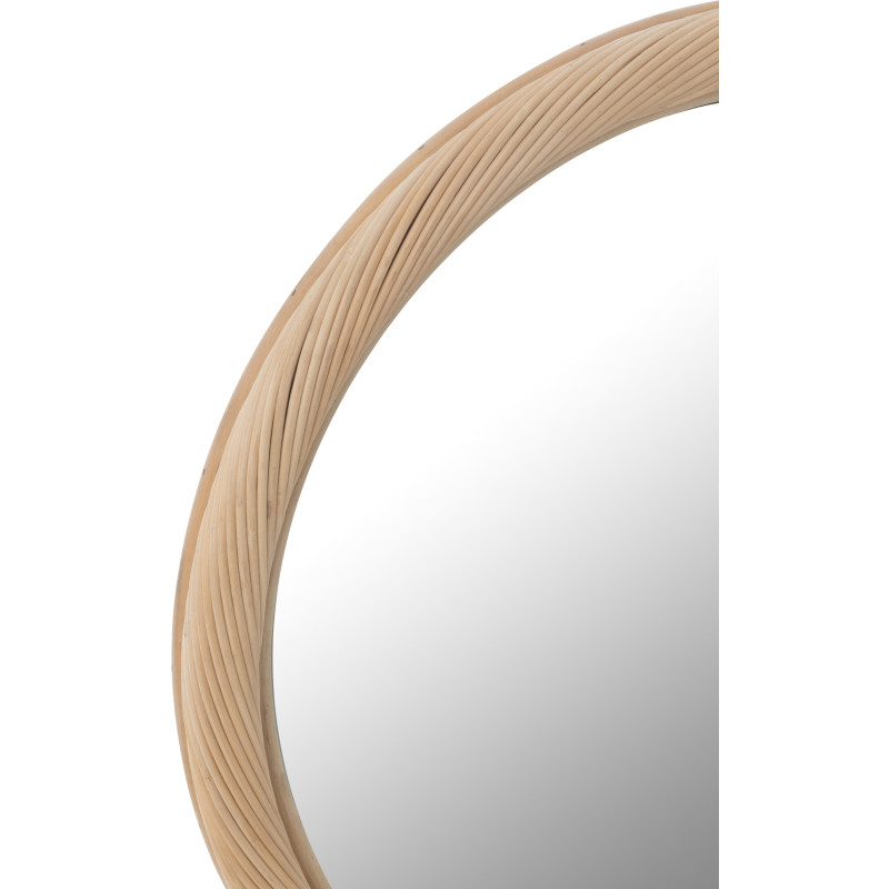 Miroir moderne Mural Rond 50x50 en Rotin Naturel Tressé Tyvor - 2