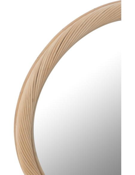 Miroir moderne Mural Rond 50x50 en Rotin Naturel Tressé Tyvor - 2