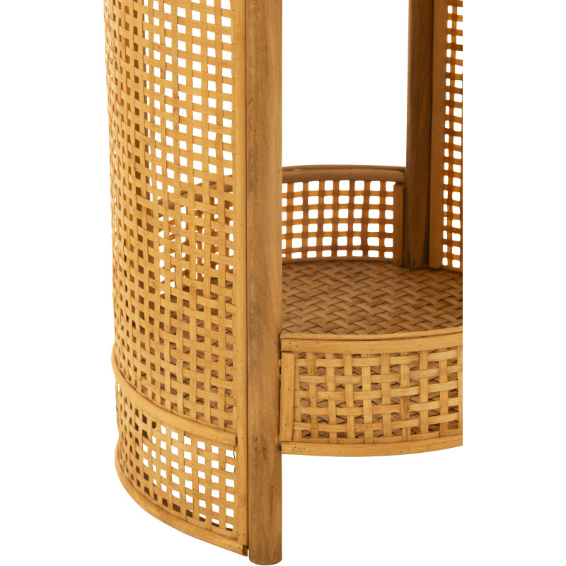Table d'appoint vintage 1 étagère en Bois Bambou Naturel Effet cannage Zelmar - 4