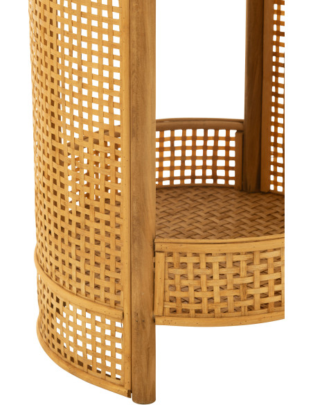 Table d'appoint vintage 1 étagère en Bois Bambou Naturel Effet cannage Zelmar - 4