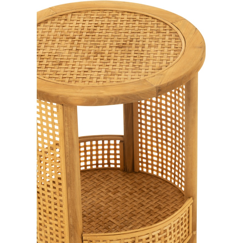 Table d'appoint vintage 1 étagère en Bois Bambou Naturel Effet cannage Zelmar - 5