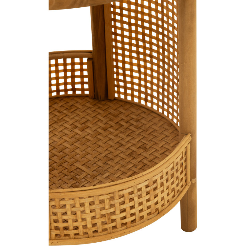 Table d'appoint vintage 1 étagère en Bois Bambou Naturel Effet cannage Zelmar - 6