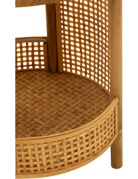 Table d'appoint vintage 1 étagère en Bois Bambou Naturel Effet cannage Zelmar - 6