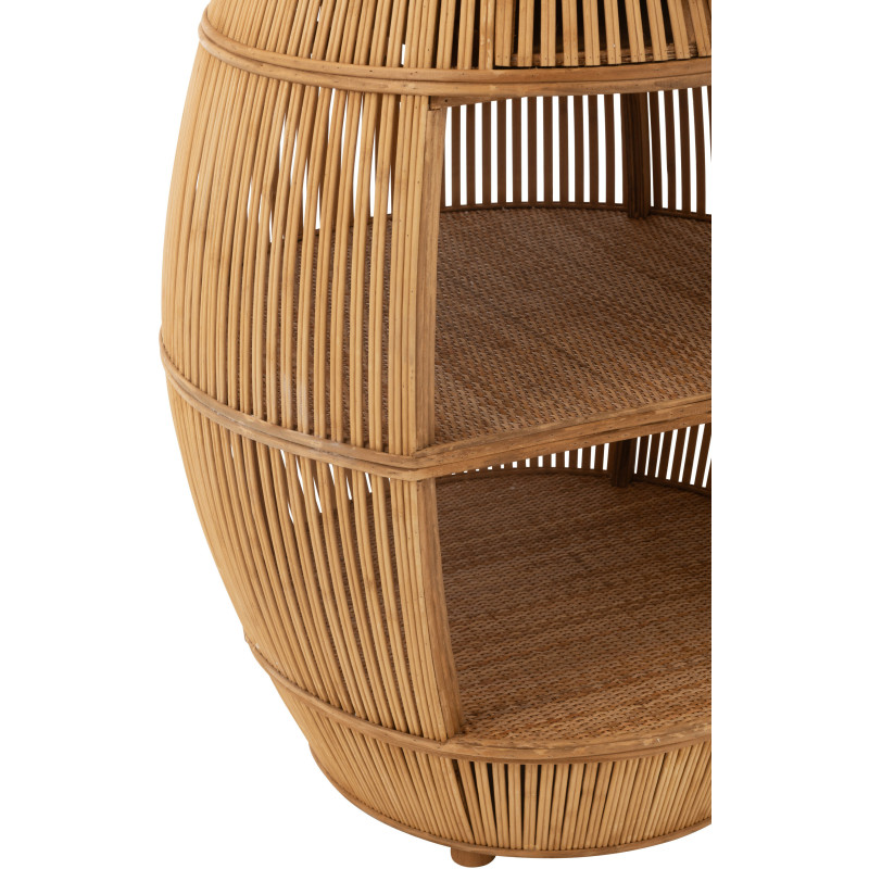 Meuble de rangement vintage 1 tiroir 2 étagères en Rotin Bambou Naturel Tressé Barrel - 5
