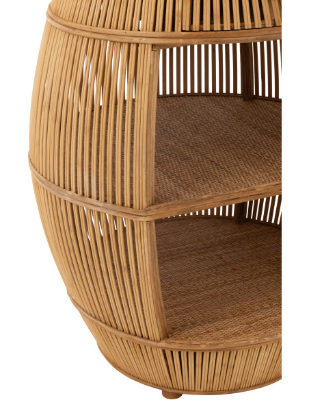 Meuble de rangement vintage 1 tiroir 2 étagères en Rotin Bambou Naturel Tressé Barrel - 5