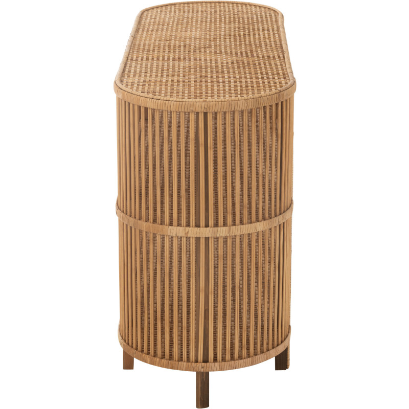 Console vintage Ovale 2 étagères en Rotin Bambou Naturel Tressé Exo - 3