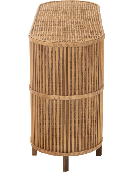 Console vintage Ovale 2 étagères en Rotin Bambou Naturel Tressé Exo - 3